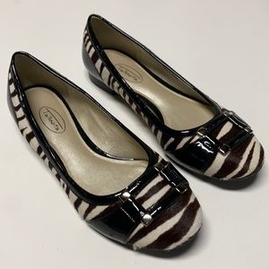Talbots Zebra Pattern Flats with Black Trim